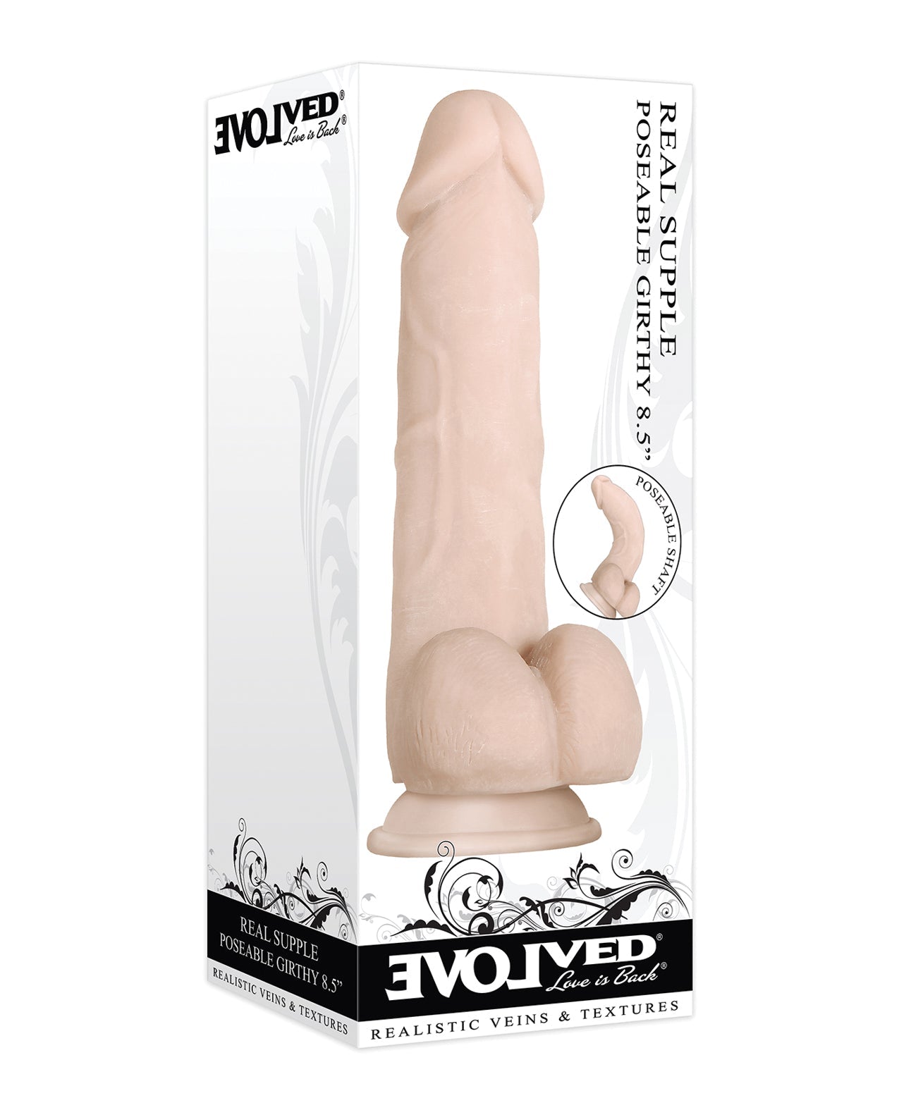 Real Supple Posable Girthy 8.5” Dildo