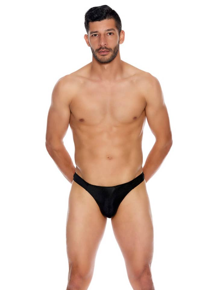 Black Microfiber Open Back Brief