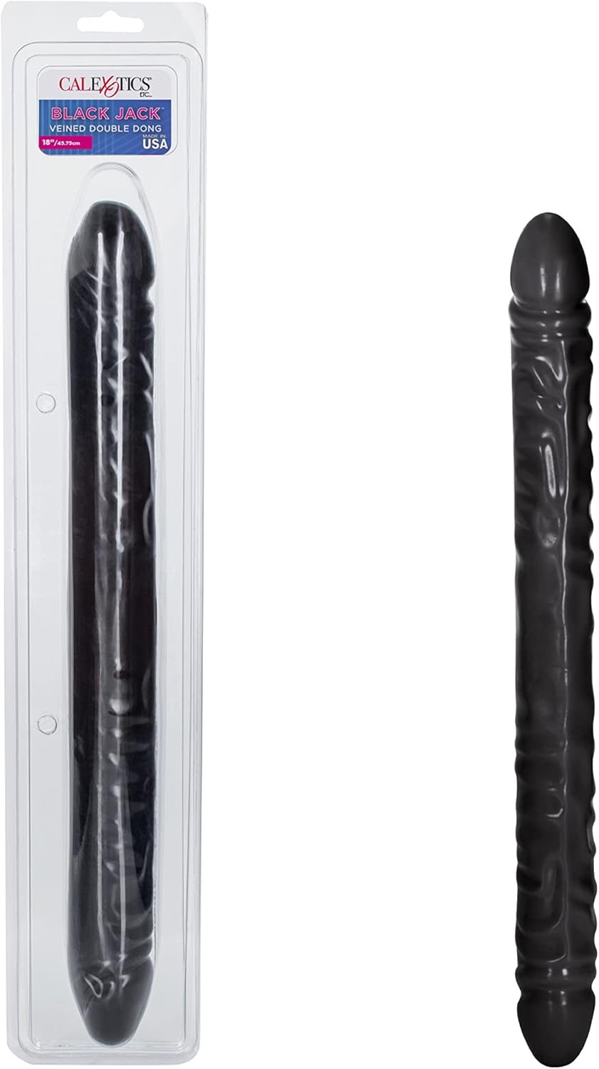 18” Black Jack Veined Double Dong Dildo