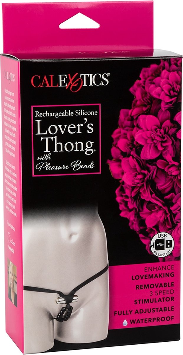 Rechargeable Silicone Lover's Thong with Pleasure Beads