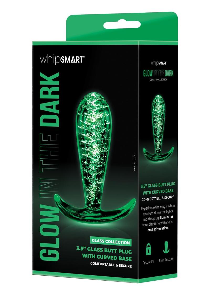 3.5" Glass Butt Plug with Curved Base