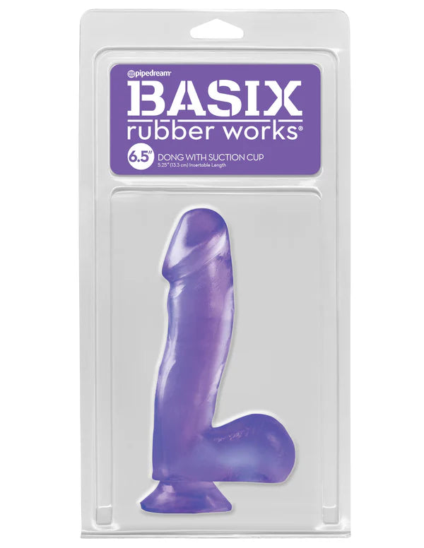 Basix Rubber Works 6.5" Dong with Suction Cup
