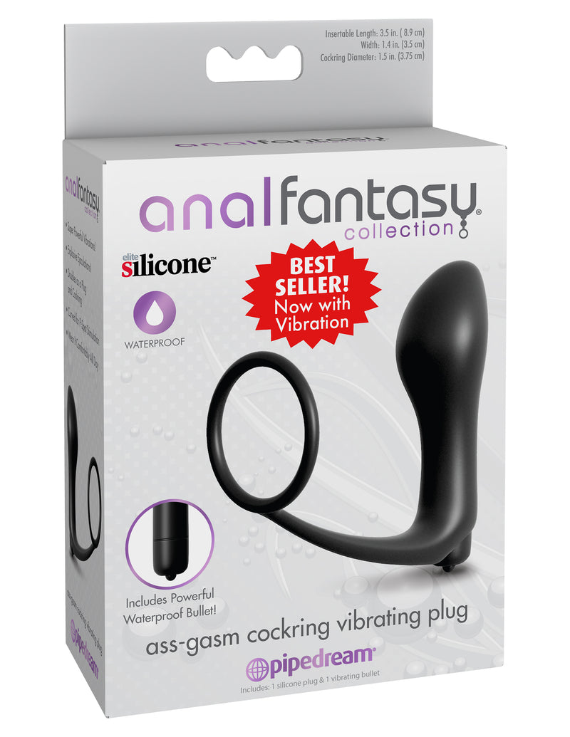 Ass-Gasm Cockring Vibrating Plug