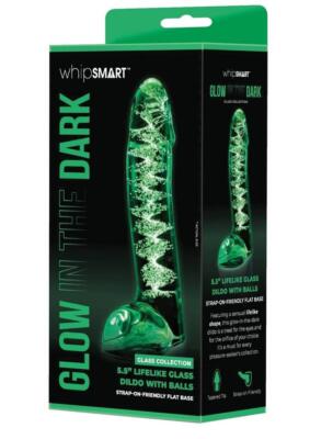 5.5" Lifelike Glass Dildo with Balls