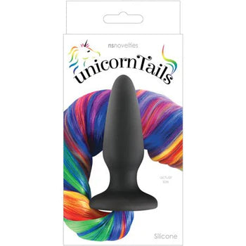 Unicorn Tails Black Rainbow Anal Plug